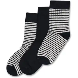 Minipop Strømper Blå/råhvid Bambus (3-pak) - Str. 19/22