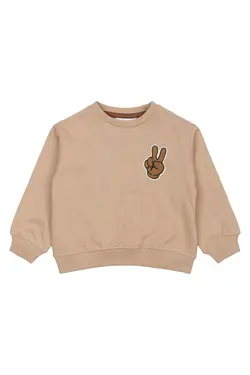 The New Siblings Sweatshirt Humus Med Smiley Print - Str. 3y 98cm