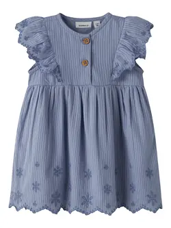 Name It Kjole Purple Impression Med Broderi Anglaise - Str. 1y 80cm
