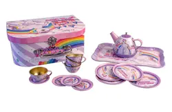 Tesæt i kuffert med enhjørning motiv billede