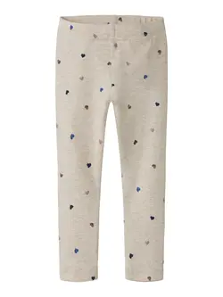 Name It Leggings - Noos - NmfNutti - Peyote Melange/Hearts