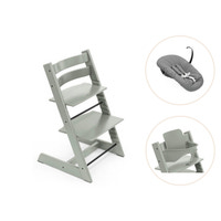 Tripp Trapp Højstol Bøg Inkl. Newborn Sæt Og Babysæt - Glacier Green