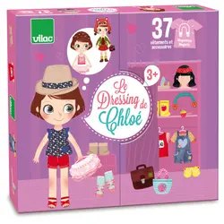 Vilac - Påklædningsdukke I Træ - Magnetisk - 42 Dele