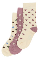 Bamboo strømper 3 pak - HEART MIX