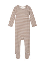 Baby Stribet Dragt - Almond/Offwhite