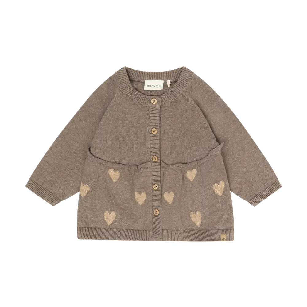 Minymo Cardigan - Dark Brown Melange - 86