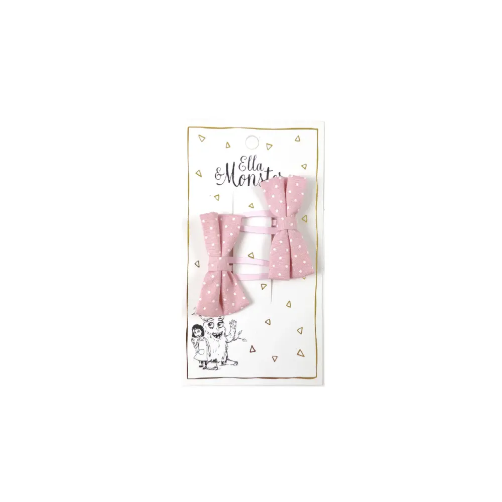 Hårclips Pink Butterfly Dot