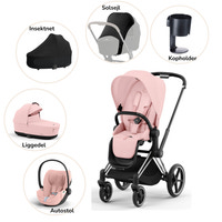 Priam pakke - peach pink/chrome black PLUS