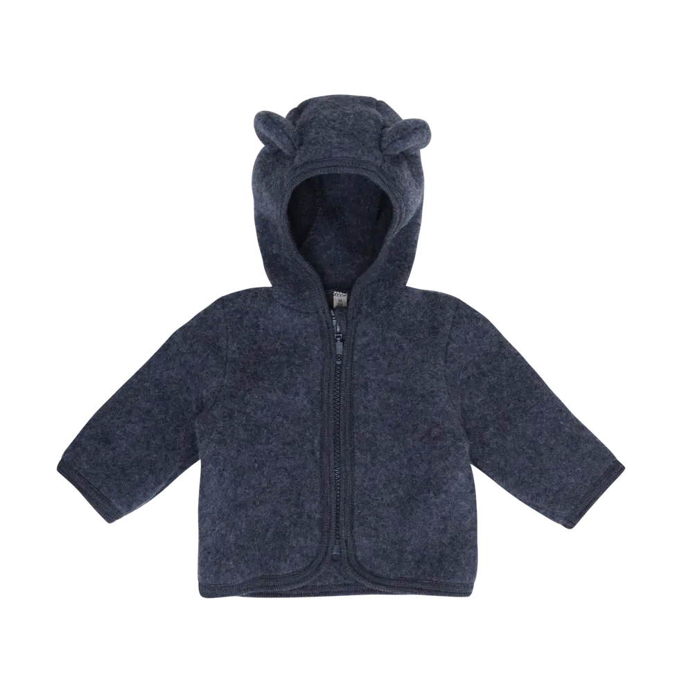 Jakke m. Ører Uld Fleece - Ombre Blue Melange - 92