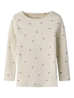 Name It Bluse Peyote Melange Med Bærprint - Str. 6y 116cm