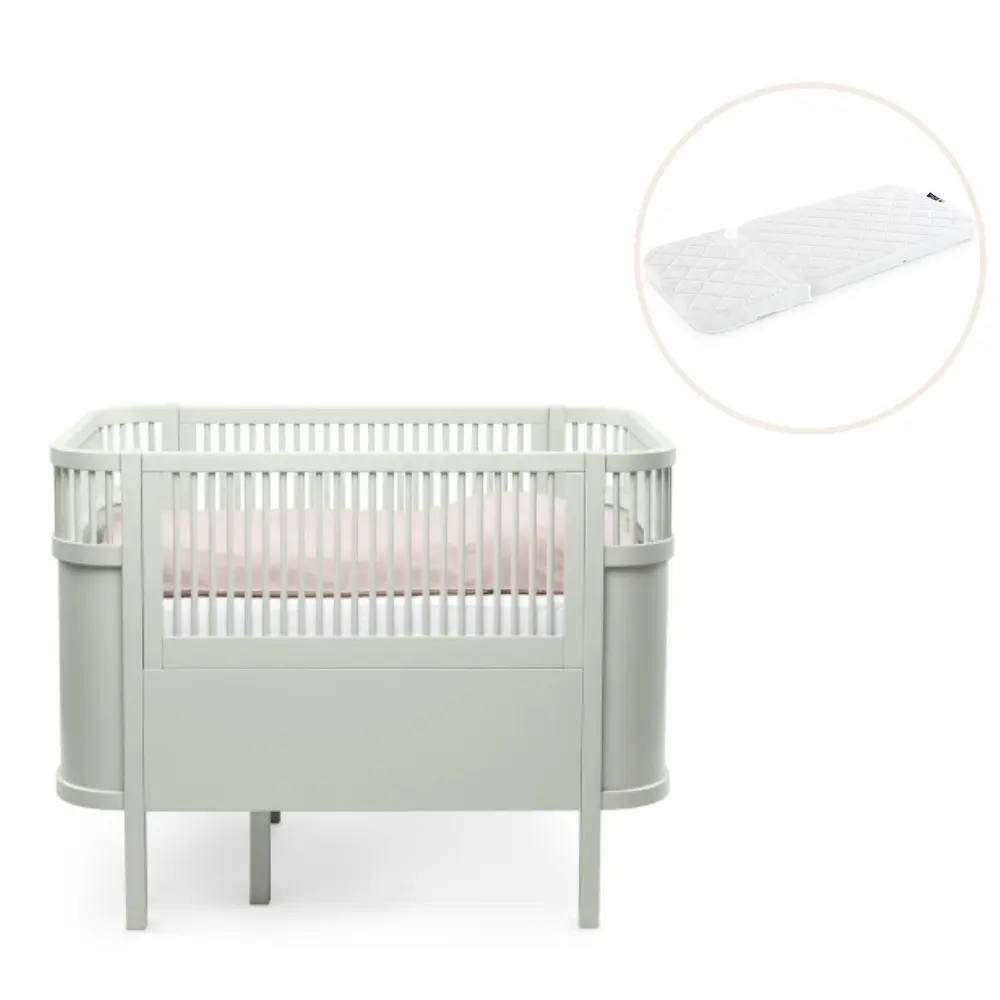 Baby & Jr. seng - Mist green med madras