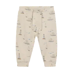 Rib Bukser m. Print - Fog - 74