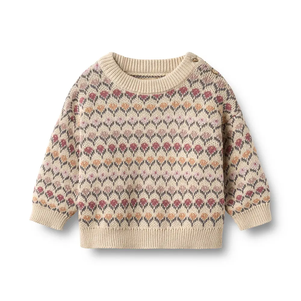 Wheat Harlow Jacquard Pullover - Offwhite - 92