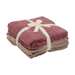 Pippi Stofbleer - 4 pak - 65x65 cm - Withered Rose/Beige