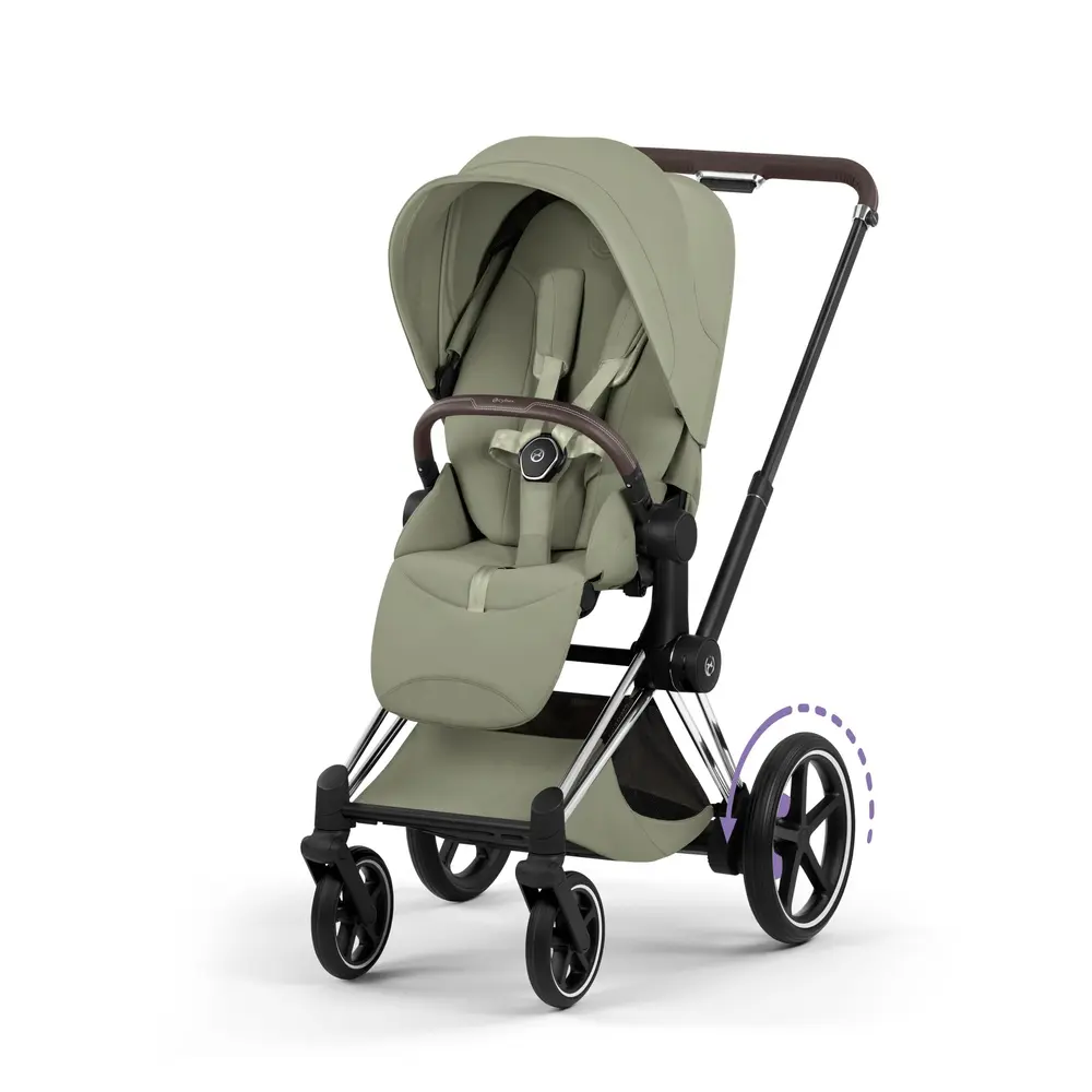 Cybex e-Priam Klapvogn - Style - Sage Green/Chrome Brown