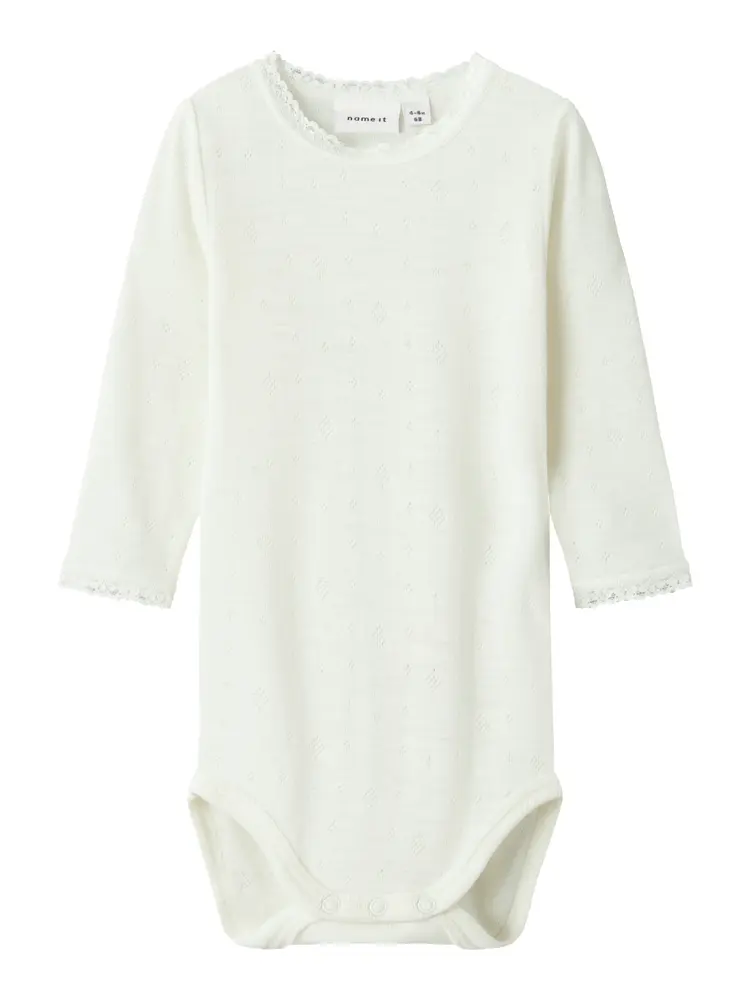 Name It Wang Uld Langærmet Body - Snow White - 74 billede