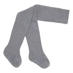 Uld Kravle Strømpebukser - Grey melange - 6-12M