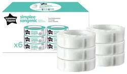 Bleposer refiller Tommee Tippee Simplee Sangenic - 6 stk.