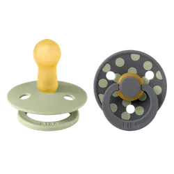 BIBS Colour Sutter - Str. 2 - Rund - 2-pak - Sage/Iron