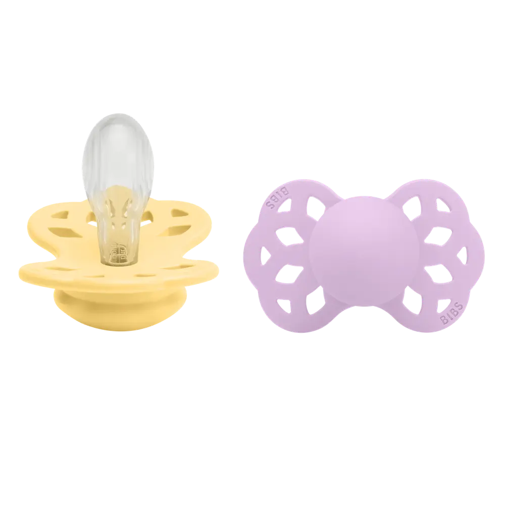 product-Infinity 2 pk Silicone symmetrical str 2 Pale Butter/Violet Sky