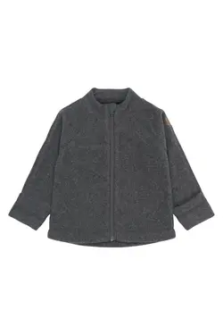 Bomuld Fleece Jakke - Anthracite Melange - 116