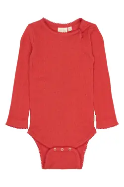 Suze Langærmet Pointelle Body - Molten Lava - 68 CM