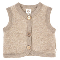 Müsli Vest i Merinould Fleece - Balsam Melange 