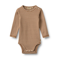 Wheat Freddie Langærmet Body - Warm Hazel Stripe