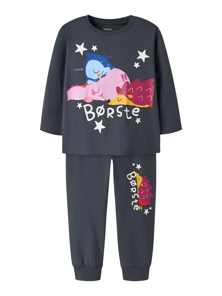 Name It Ang Børste Nattøjs Sæt - Ombre Blue - 104