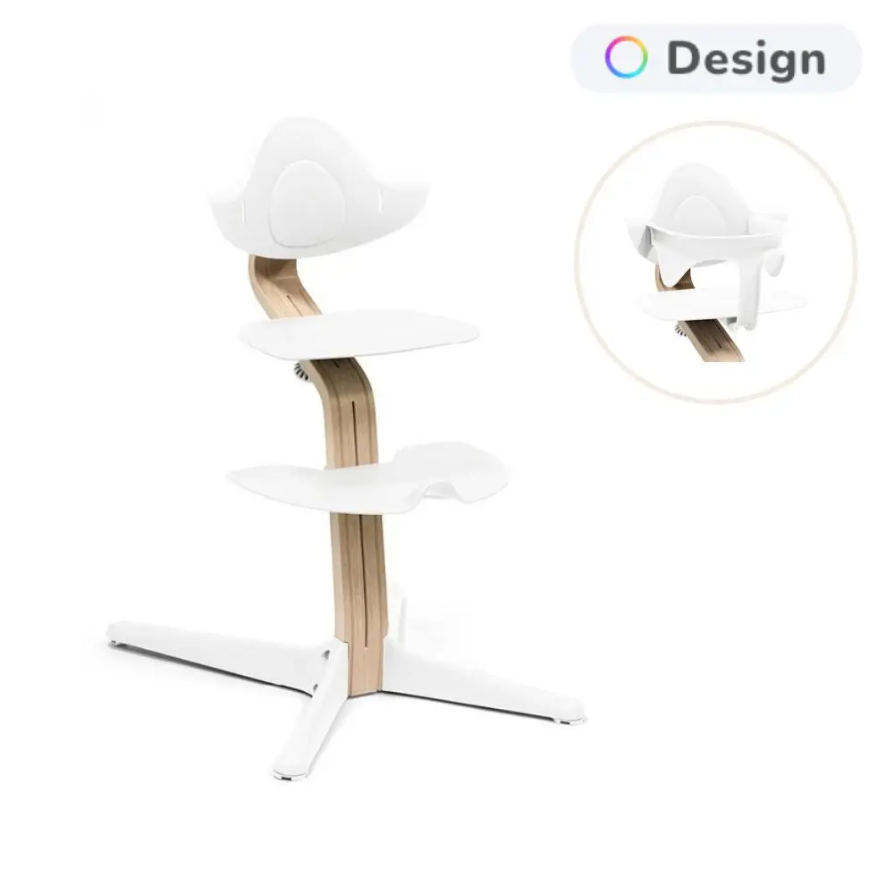 product-Stokke Nomi Højstol Bøg Inkl. Babysæt - Hvid/Natur