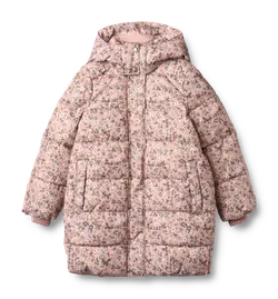 Yrsa Puffer Jakke - Rose powder flowers - 3 ÅR