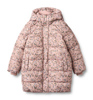 Yrsa Puffer Jakke - Rose powder flowers