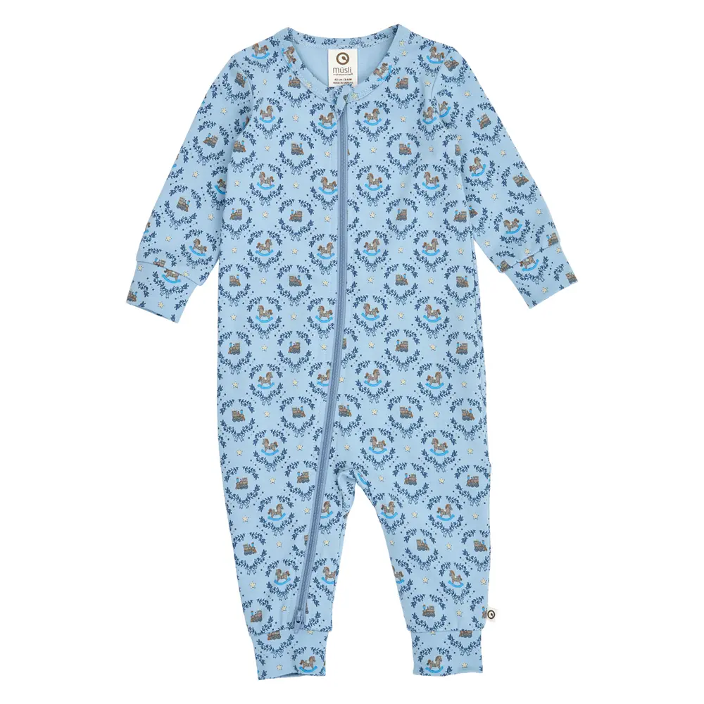 Müsli Heritage Train Heldragt m. Lynlås - Soft Blue/ Navy/ Oak - 68