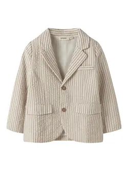 Lil' Atelier Blazer Coconut Milk Med Beige Striber Og Struktur - Str. 5y 110cm