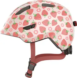 Abus Smiley 3.0 LED rose strawberry - børne cykelhjelm - Medium (50-55 cm) / Lyserød