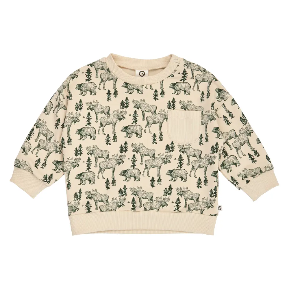 Müsli Forest Sweatshirt - Oak/Forest Green - 68