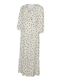 Emmie tess 3/4 wo midaxi kjole - SNOW WHITE - M