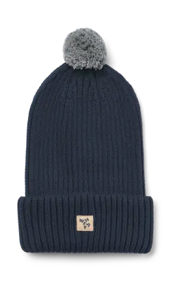 Habar Strikket Hue - Ink melange - 3-5 ÅR