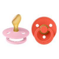 BIBS Sut 2 pk Anatomisk Latex Str 2 - Babypink Tango