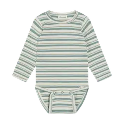 Langærmet Rib Body m. Striber - Lily Pad - 62