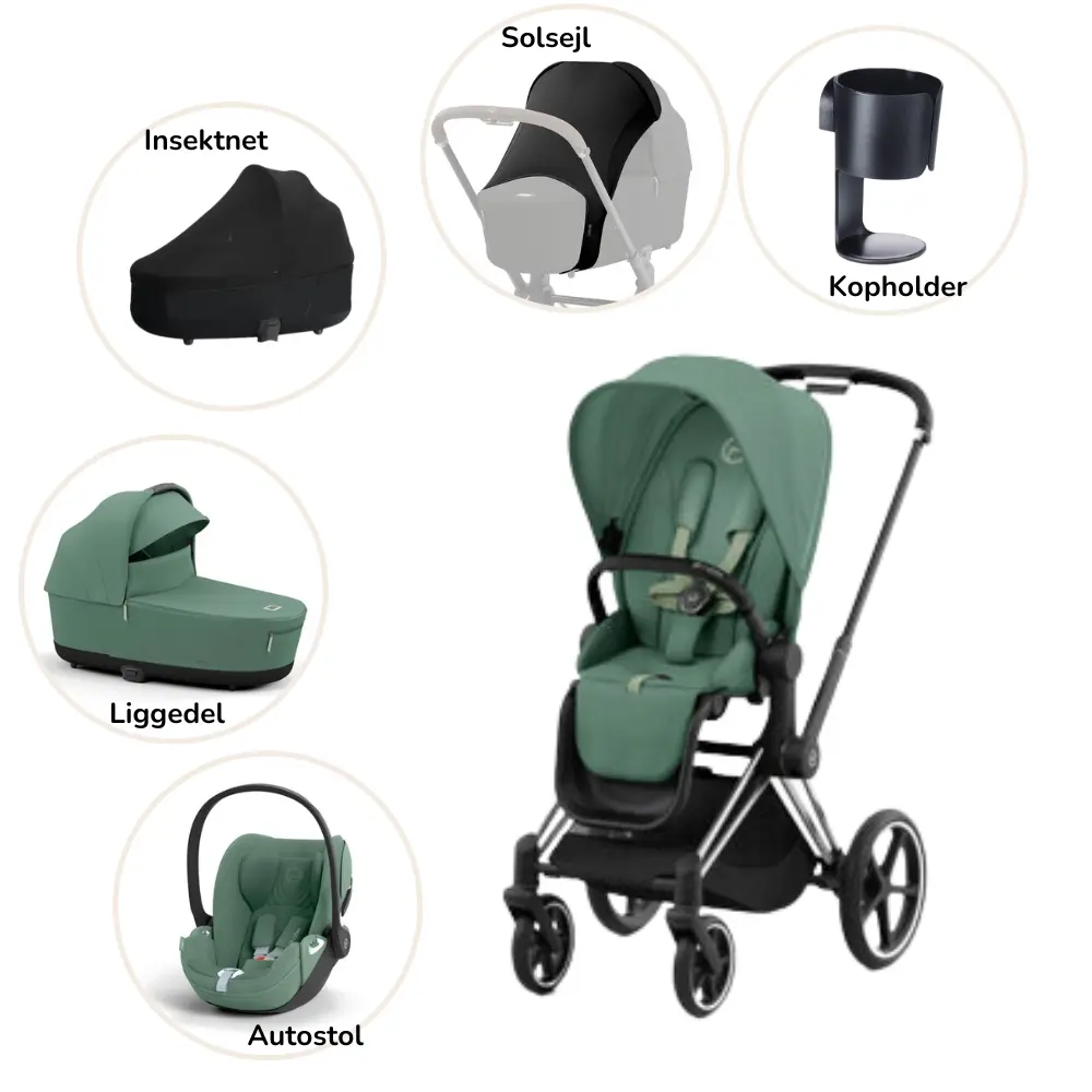 Priam pakke - leaf green/chrome black PLUS