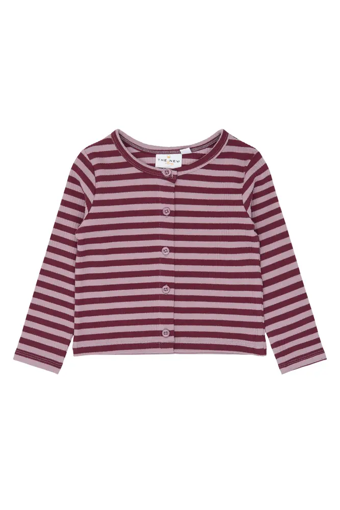 The New Siblings Fro Rib Cardigan - Elderberry Striped - 86