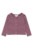 The New Siblings Fro Rib Cardigan - Elderberry Striped