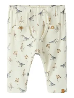 Lil Atelier Bukser - Rib - Loose - NbmLavo - Coconut Milk/SEA AN