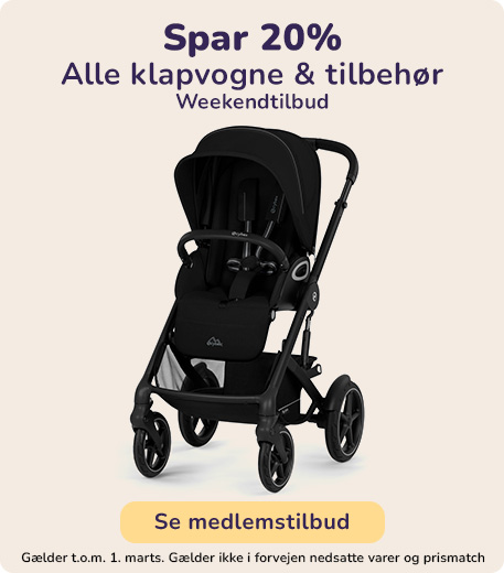 Medlemstilbud: Spar mindst 20% på klapvogne & tilbehør denne weekend