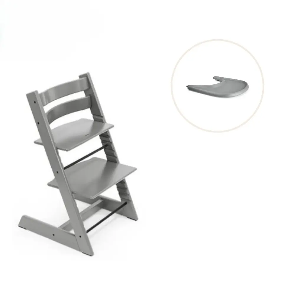 product-Højstol inkl. tray - storm grå/grå