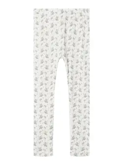 Lil' Atelier Leggings - Rib - NmfGago - Coconut Milk/Small Flowe