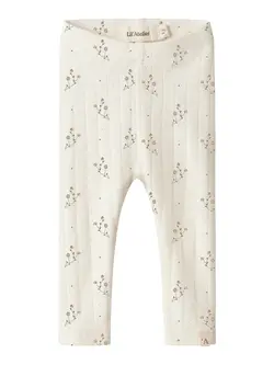 Lil' Atelier Leggings Coconut Milk Med Blomsterprint - Str. 6m 68cm
