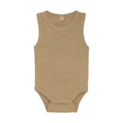 Uld body uden ærmer - Light Camel Melange - 80