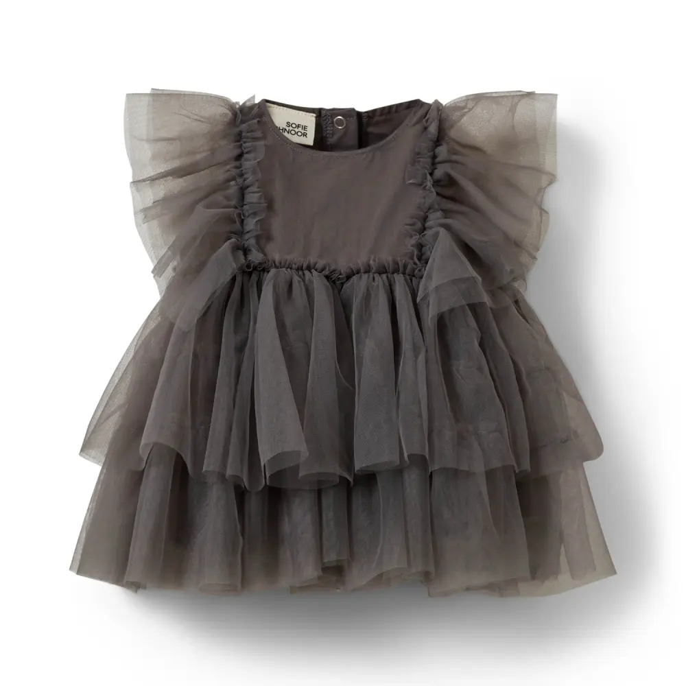 Sofie Schnoor Kids Theressa Kjole - Grey - 92